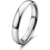 Jstyle 2mm 4mm 6mm 8mm Tungsten Rings for Men Women Hypoallergenic Wedding Band Rings Gold/Silver Domed High Polish Comfort Fit Size 6-12 Not Tarnished(Silver-4mm)