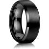 Jstyle Tungsten Mens Wedding Band 8MM Wedding Ring for Men Matte Surface – Beveled Polished Edge Anniversary Promise Rings, Men Ring Jewelry Comfort Fit Size 6-14(Black-8MM)