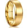 Jstyle Titanium Wedding Ring for Men – 6MM/8MM Hypoallergenic Lightweight Mens Wedding Bands with Zero Maintenance Brushed Surface Polished Edges Mens Engagement Ring Comfort Fit Size 7-13(8MM Gold Tone)