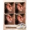 Jstyle Small Gold Hoop Earrings for Women Hypoallergenic Sterling Silver Earrings for Sensitive Ears Non Tarnish 14K Gold Plated Huggie Hoops Cartilage Earring Stacks Set for Multiple Piercing Jewelry(Silver Tone)