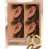 Jstyle 14K Gold Hoop Earrings for Women, Hypoallergenic 14K Gold Post Earrings, Lightweight Small Hoop Earring for Women With Sparkly Moissanite, Nickel Free Huggie Hoops Earring 10/12/14mm(12MM)