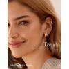 Jstyle 14K Gold Hoop Earrings for Women, Hypoallergenic 14K Gold Post Earrings, Lightweight Small Hoop Earring for Women With Sparkly Moissanite, Nickel Free Huggie Hoops Earring 10/12/14mm(12MM)
